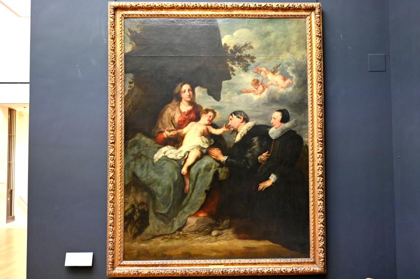 Anthonis (Anton) van Dyck (1614–1641), Maria mit Stiftern (Thronende Maria mit dem Kind und zwei anbetenden Personen), Paris, Musée du Louvre, Saal 853, um 1630, Bild 1/2