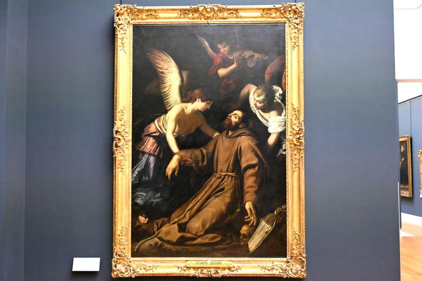 Gerard Seghers (1620–1637), Der von Engeln getröstete heilige Franziskus in Ekstase nach Empfang der Stigmata, Paris, Musée du Louvre, Saal 848, um 1620–1624, Bild 1/2