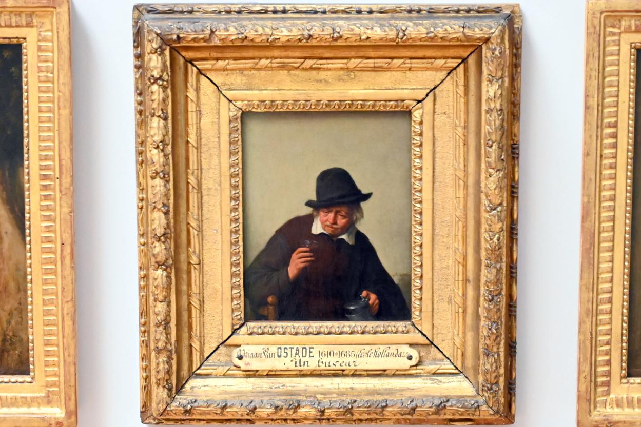 Adriaen van Ostade (1635–1670), Der Trinker, Paris, Musée du Louvre, Saal 854, 1668, Bild 1/2