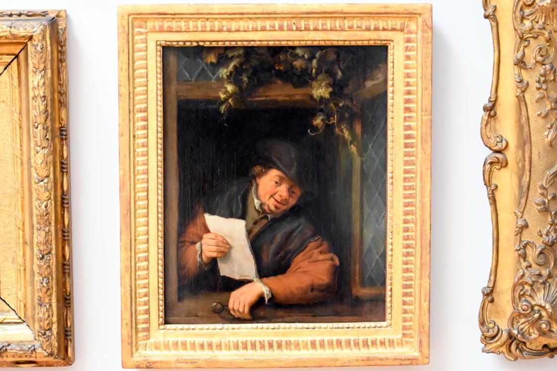 Adriaen van Ostade (1635–1670), Lesender am Fenster, Paris, Musée du Louvre, Saal 854, um 1640–1660, Bild 1/2