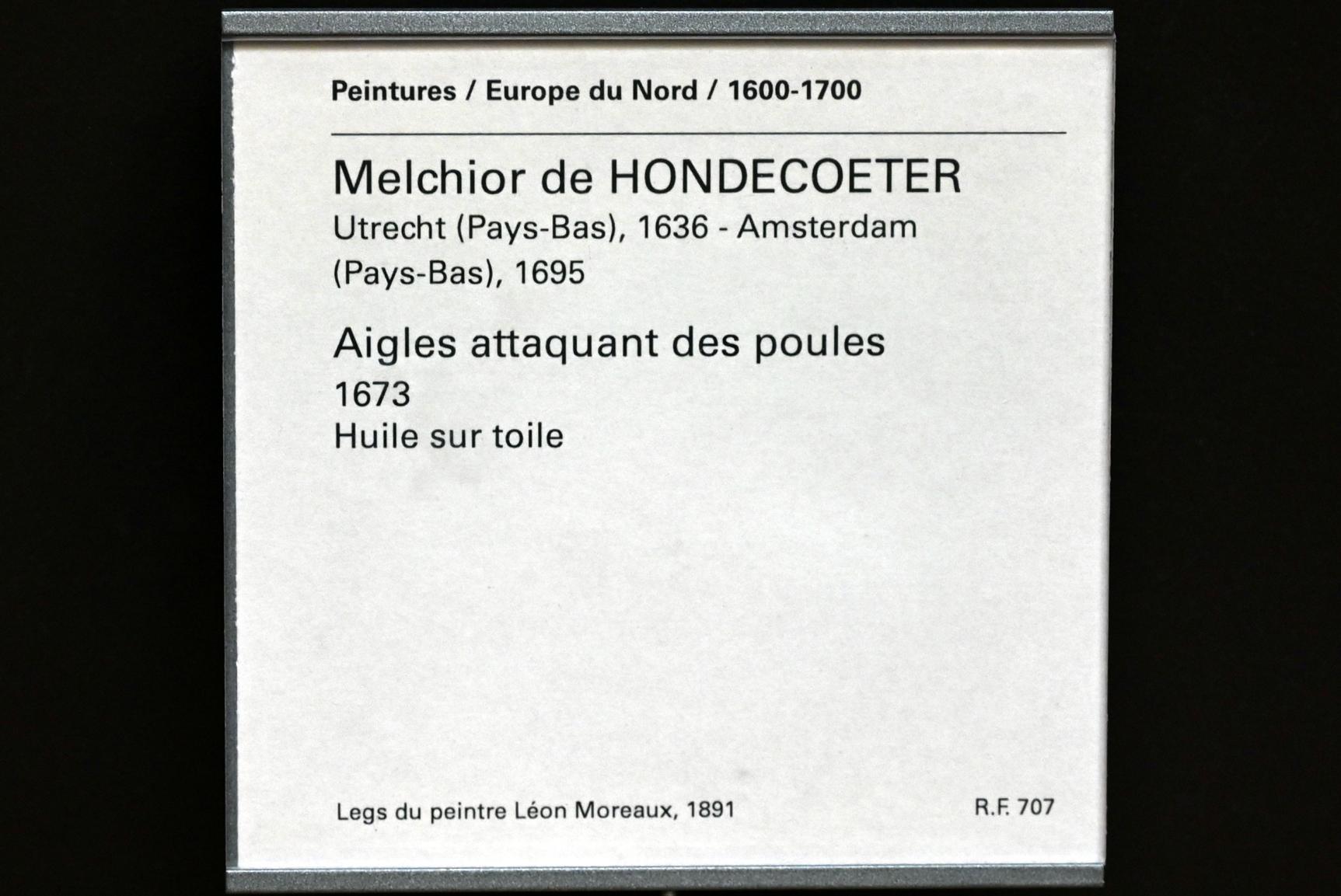 Melchior de Hondecoeter (1670–1695), Adlerattacke auf Hühner, Paris, Musée du Louvre, Saal 846, 1673, Bild 2/2