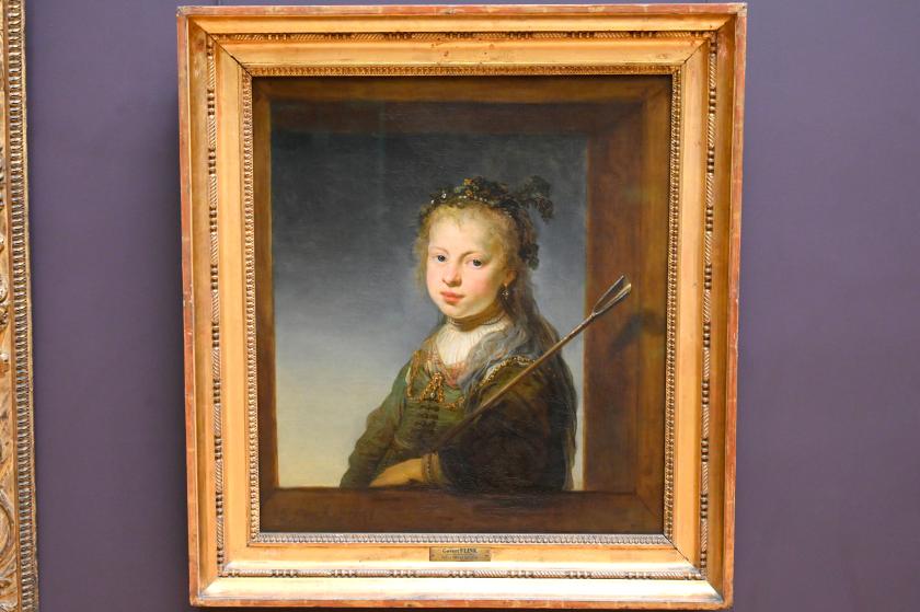 Govaert Flinck (1634–1645), Die junge Hirtin (Junges Mädchen verkleidet als Hirtin), Paris, Musée du Louvre, Saal 844, 1641, Bild 1/2