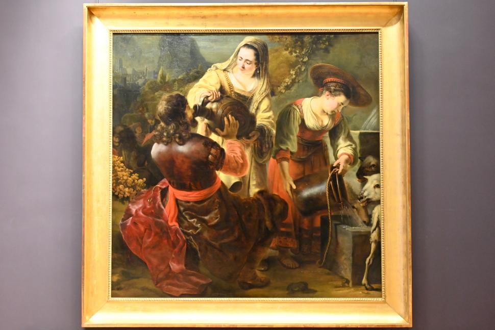 Ferdinand Bol (1643–1665), Elieser und Rebekka am Brunnen, Paris, Musée du Louvre, Saal 843, um 1645–1646, Bild 1/2