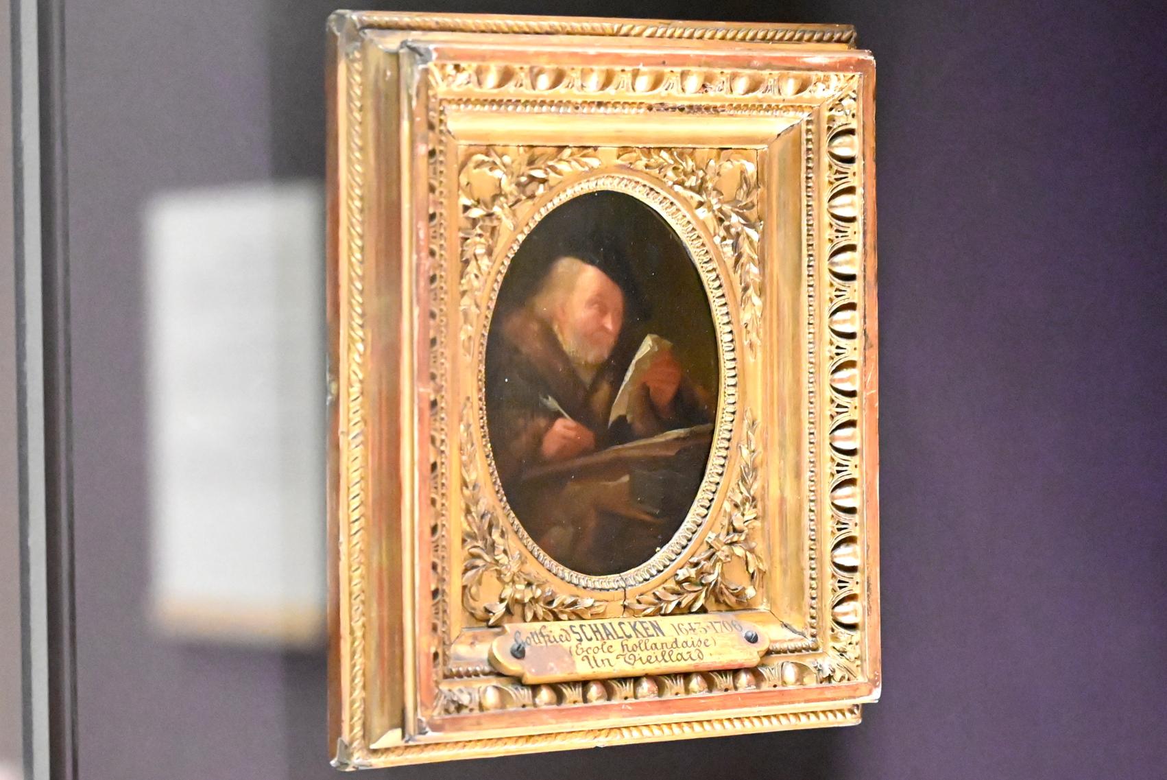 Godefridus Schalcken (Godfried Schalcken) (1665–1692), Fantasiefigur eines alten Mannes, Paris, Musée du Louvre, Saal 842, um 1665–1670, Bild 1/2
