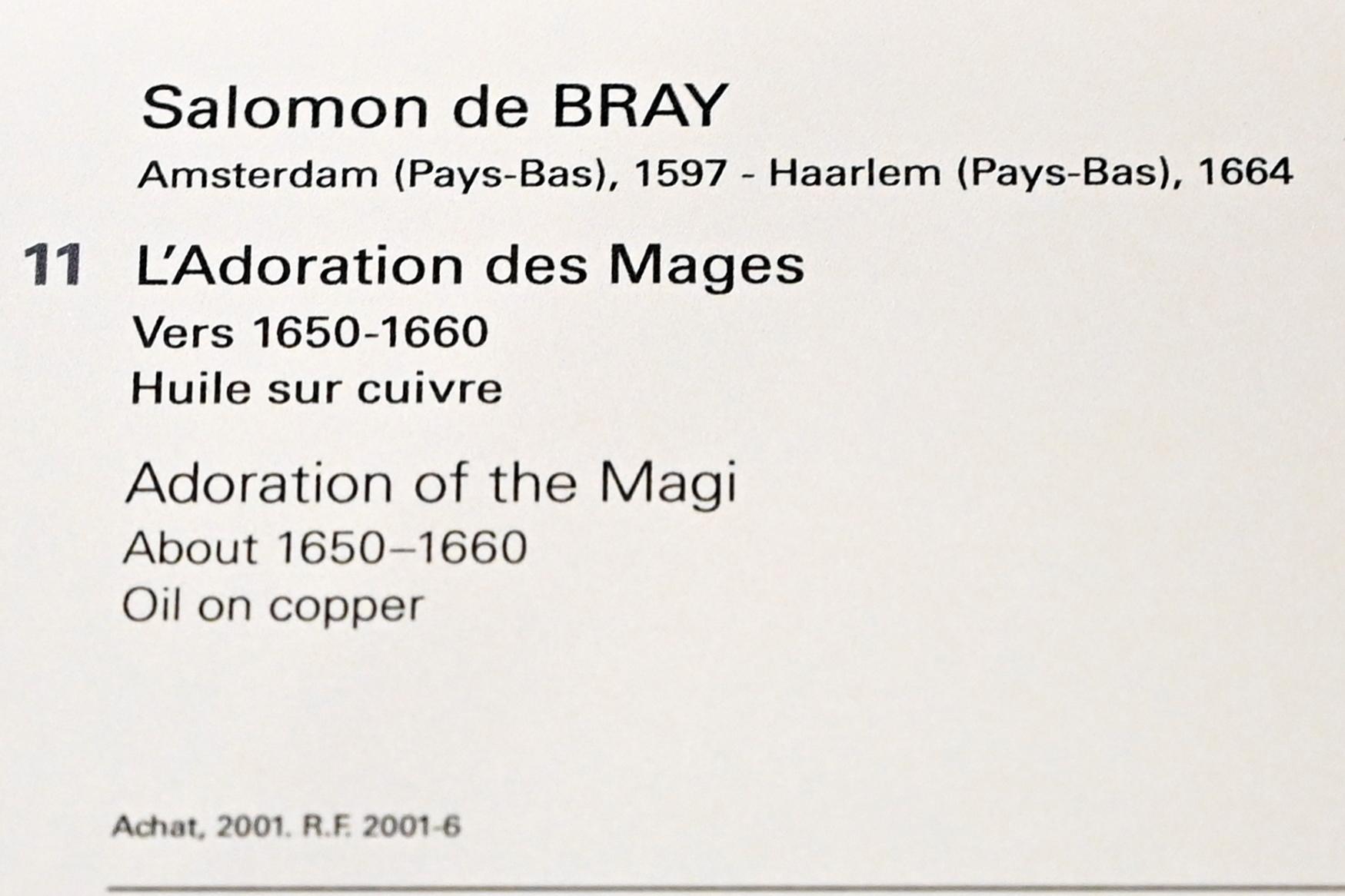 Salomon de Bray (1632–1659), Anbetung der Könige, Paris, Musée du Louvre, Saal 842, um 1650–1660, Bild 2/2