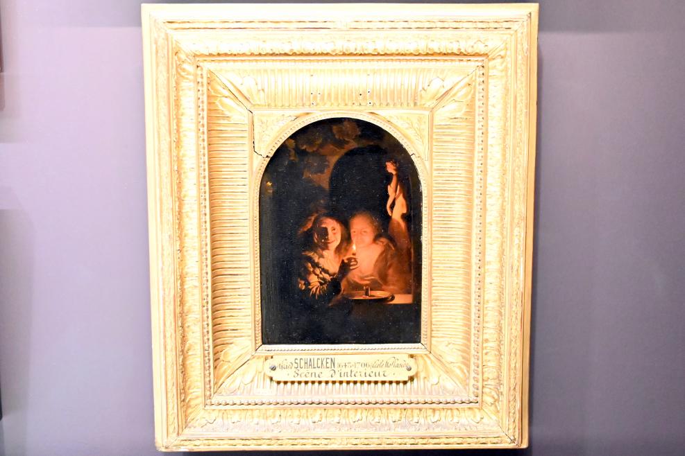 Godefridus Schalcken (Godfried Schalcken) (1665–1692), Von einer Kerze erleuchtetes Liebespaar, Paris, Musée du Louvre, Saal 842, um 1665–1670