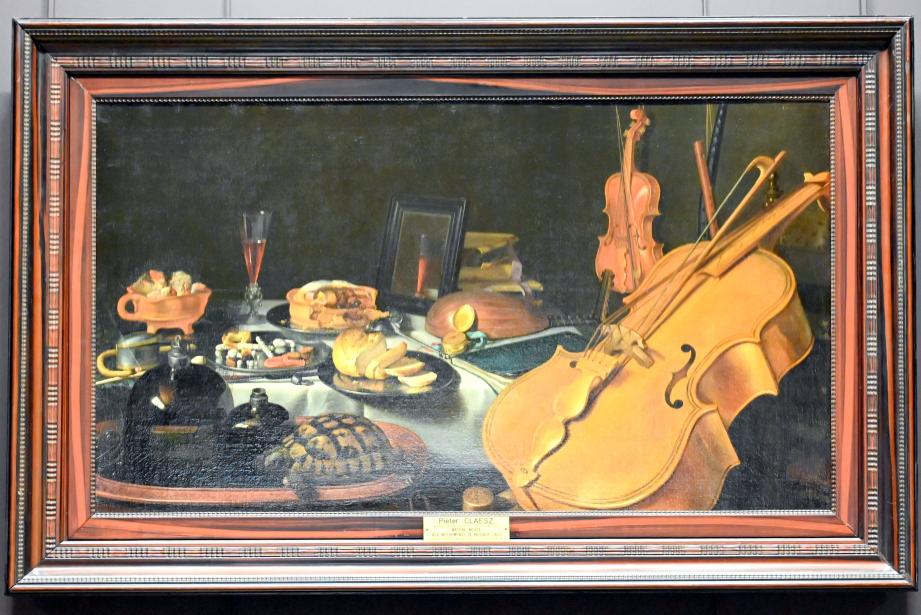 Pieter Claesz (1623–1660), Stillleben mit Musikinstrumenten, Paris, Musée du Louvre, Saal 840, 1623, Bild 1/2