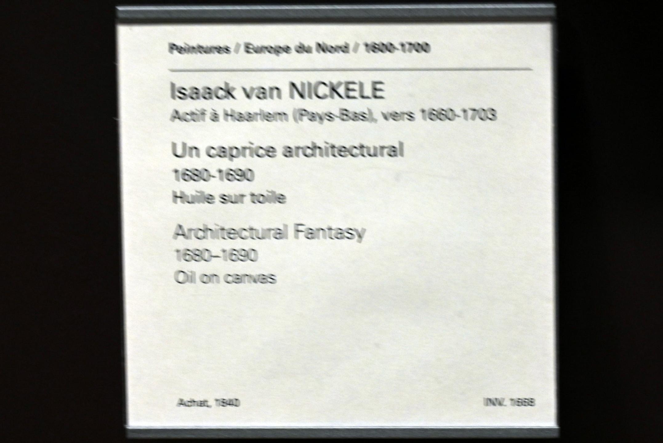Isaak van Nickelen (1685), Fantastische Architektur, Paris, Musée du Louvre, Saal 839, 1680–1690, Bild 2/2