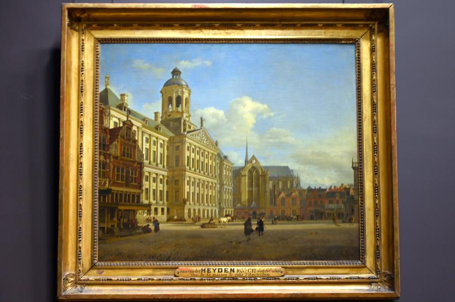 Jan van der Heyden (1652–1712), Der Dam-Platz mit dem Neuen Rathaus in Amsterdam, Blick von der Kalverstraat, Paris, Musée du Louvre, Saal 839, 1668