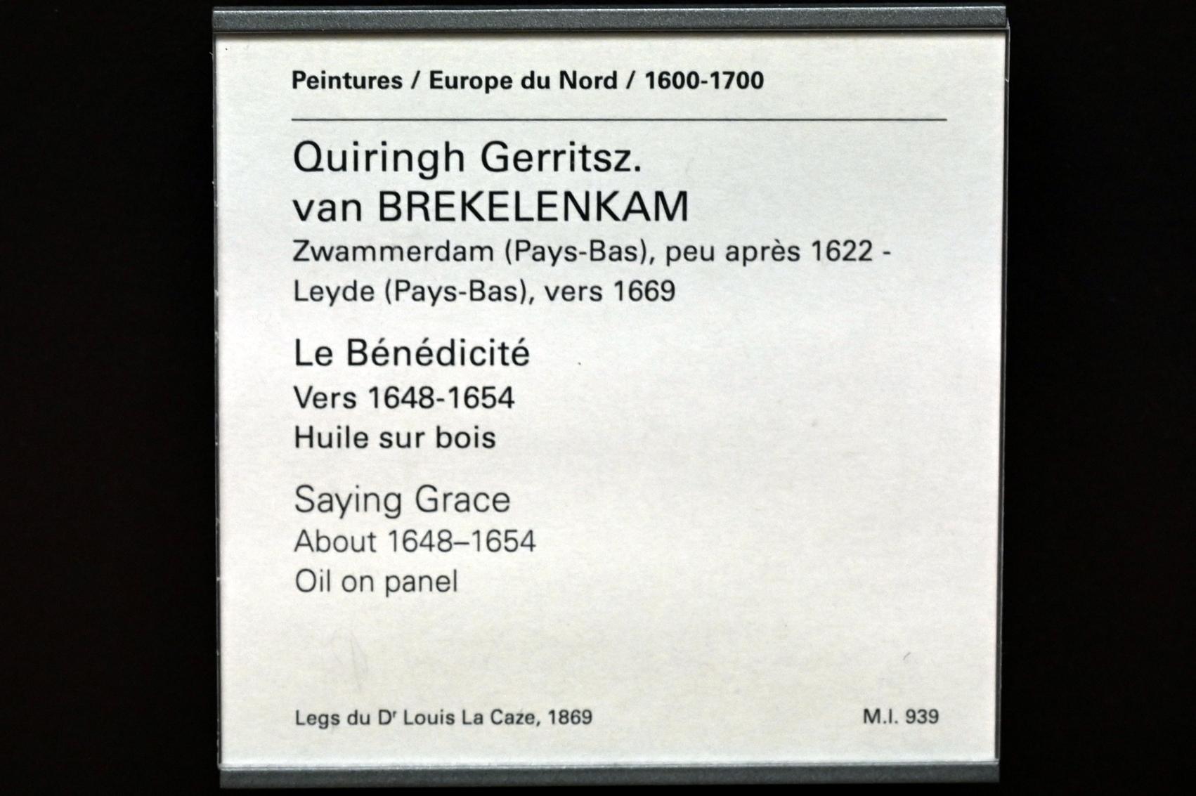 Quiringh Gerritsz van Brekelenkam (1651–1667), Segnende, Paris, Musée du Louvre, Saal 837, um 1648–1654, Bild 2/2