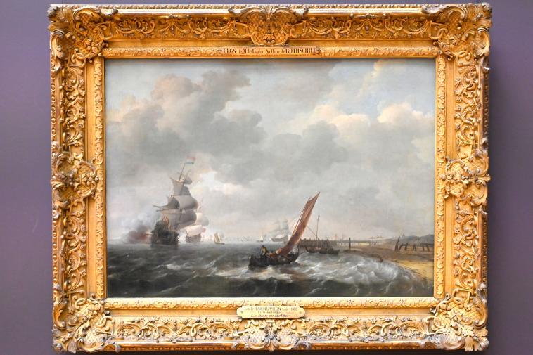 Ludolf Bakhuizen (Backhuysen) (1661–1700), Holländische Boote vor einer Sandküste, Paris, Musée du Louvre, Saal 836, um 1660–1663, Bild 1/2