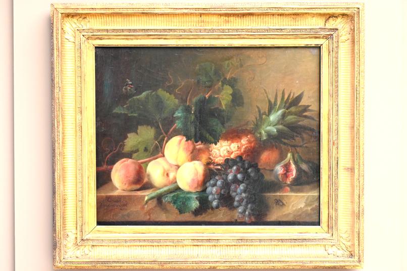 Cornelis van Spaendonck (1798), Pfirsiche, Weintrauben und Ananas auf einem Steintisch, Paris, Musée du Louvre, Saal 902, 1798, Bild 1/2