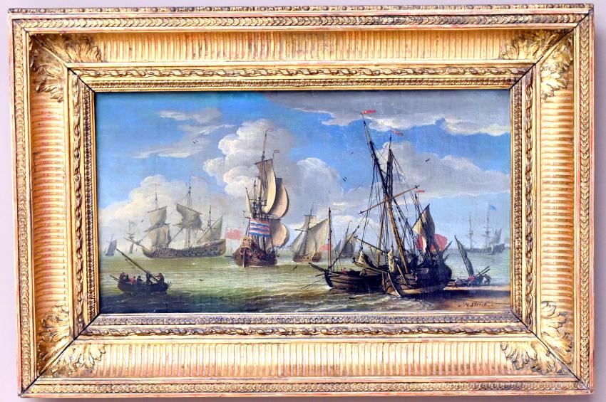 Abraham Storck (Undatiert), Seestück mit Schiffen und kleinen Booten, Paris, Musée du Louvre, Saal 902, Undatiert, Bild 1/2