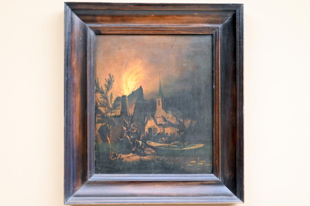 Egbert van der Poel (1645–1660), Feuersbrunst in einem Dorfe, Paris, Musée du Louvre, Saal 902, um 1660, Bild 1/2