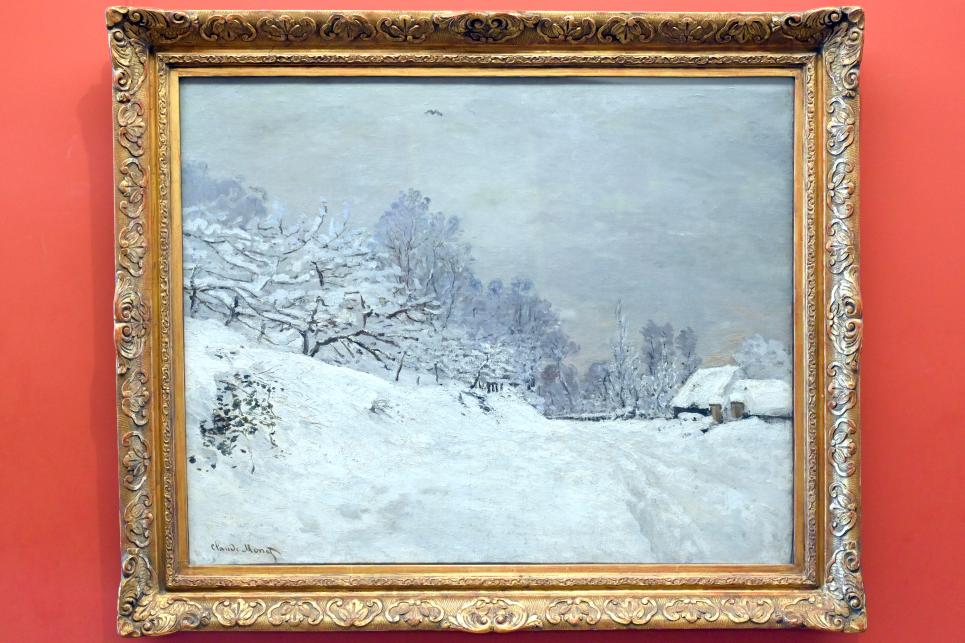Claude Monet (1864–1925), Schneebedeckte Landschaft bei Honfleur, Paris, Musée du Louvre, Saal 903, um 1867, Bild 1/2