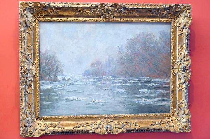 Claude Monet (1864–1925), Plötzlicher Bruch der Eisschicht auf der Seine bei Vétheuil, Paris, Musée du Louvre, Saal 903, um 1880, Bild 1/2