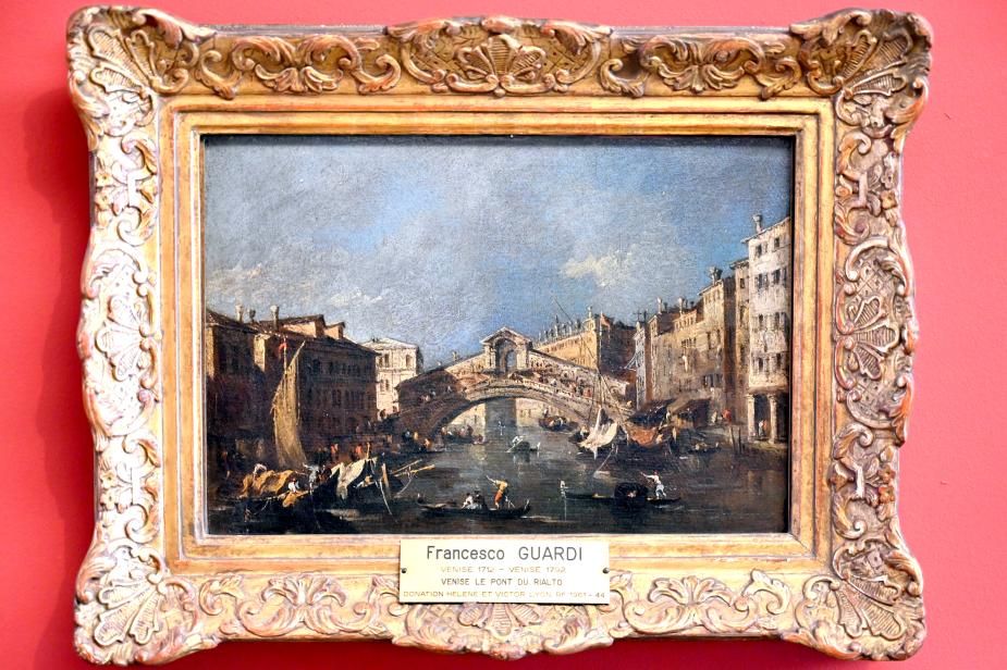 Francesco Guardi (1755–1790), Die Rialtobrücke in Venedig, Paris, Musée du Louvre, Saal 903, um 1780