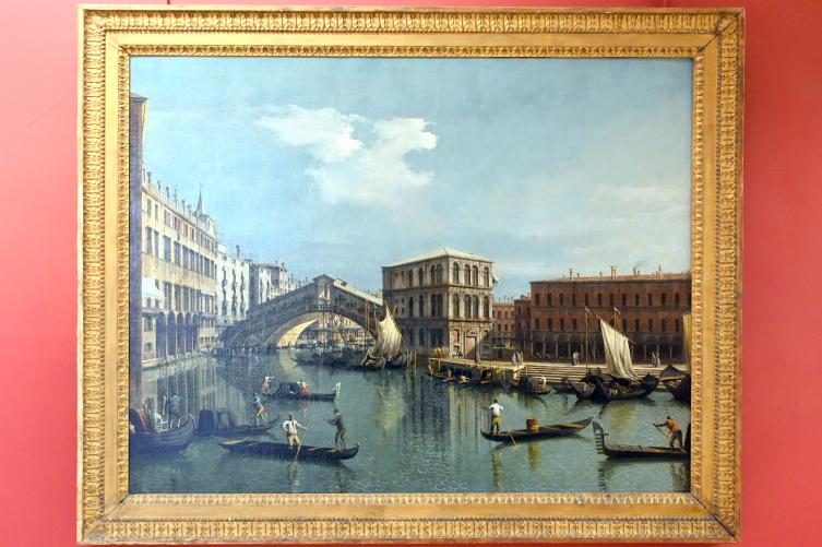 Bernardo Bellotto (Canaletto) (1738–1779), Die Rialtobrücke gesehen von Norden, Paris, Musée du Louvre, Saal 903, um 1739–1742, Bild 1/2