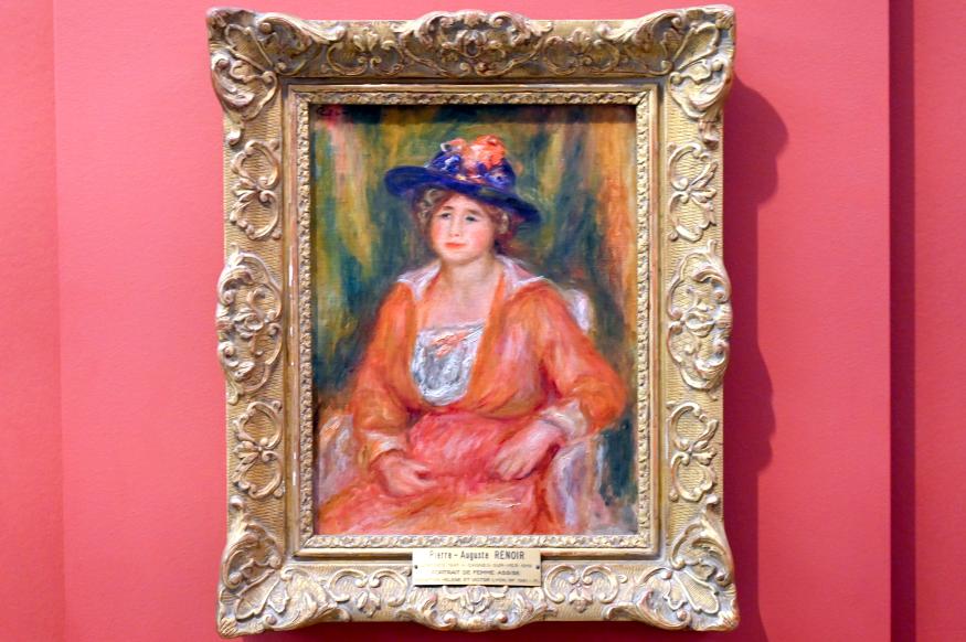 Auguste Renoir (Pierre-Auguste Renoir) (1866–1918), Sitzporträt einer Frau, Paris, Musée du Louvre, Saal 903, um 1916–1918, Bild 1/2