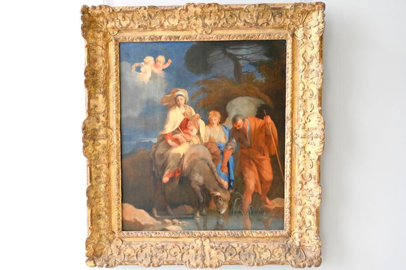Sébastien Bourdon (1637–1667), Flucht nach Ägypten, Paris, Palais Cardinal (heute Palais Royal), jetzt Paris, Musée du Louvre, Saal 911, um 1644, Bild 1/2