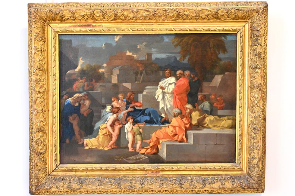 Sébastien Bourdon (1637–1667), Christus und die Kinder, Paris, Musée du Louvre, Saal 911, um 1655, Bild 1/2