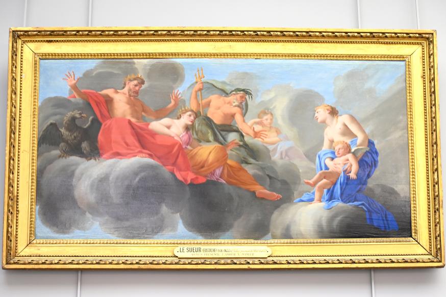 Eustache Le Sueur (1640–1654), Venus präsentiert Amor dem Jupiter, Paris, Hôtel Lambert, jetzt Paris, Musée du Louvre, Saal 911, um 1646–1647, Bild 1/2