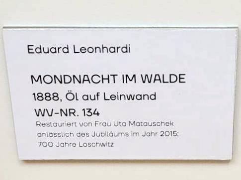 Eduard Leonhardi (1872–1900), Mondnacht im Walde, Dresden, Leonhardi-Museum, 1888, Bild 2/2