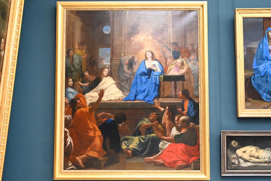 Charles Le Brun (1640–1689), Pfingsten oder die Herabkunft des Heiligen Geistes auf die Apostel, Paris, Priesterseminar St. Sulpice, jetzt Paris, Musée du Louvre, Saal 913, 1656–1657, Bild 1/2