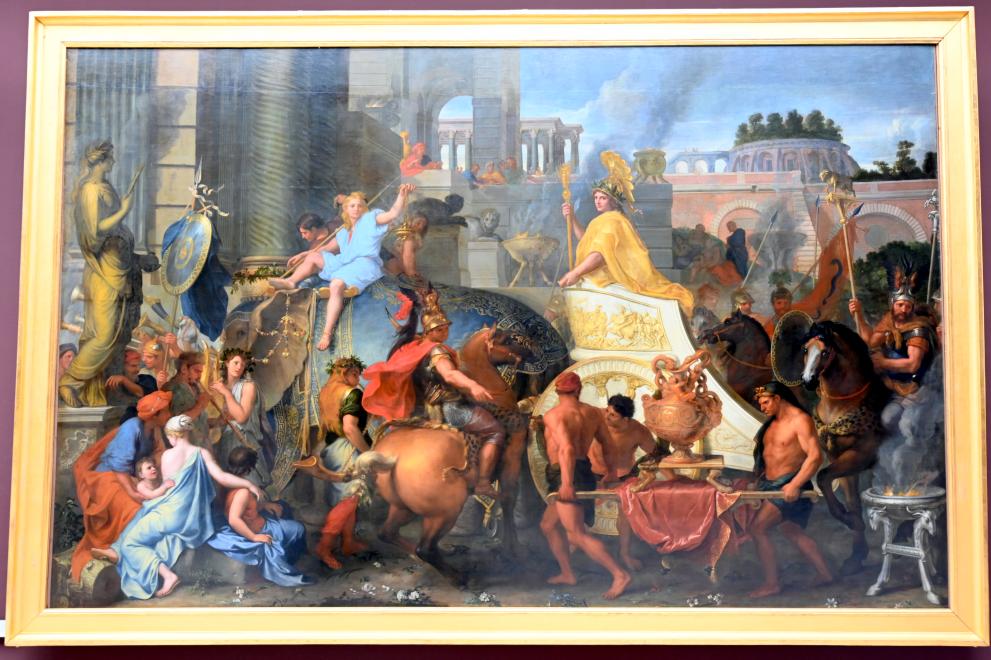 Charles Le Brun (1640–1689), Einzug Alexanders in Babylon (Der Triumph Alexanders), Paris, Musée du Louvre, Saal 914, 1665, Bild 1/2