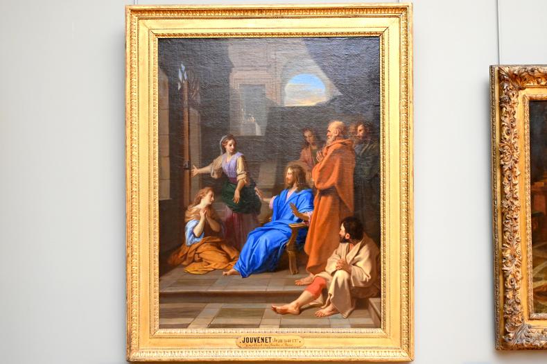 Jean Jouvenet (1687–1706), Christus bei Martha und Maria, Paris, ehem. Kloster Pères de Nazareth, jetzt Paris, Musée du Louvre, Saal 916, 1687, Bild 1/2