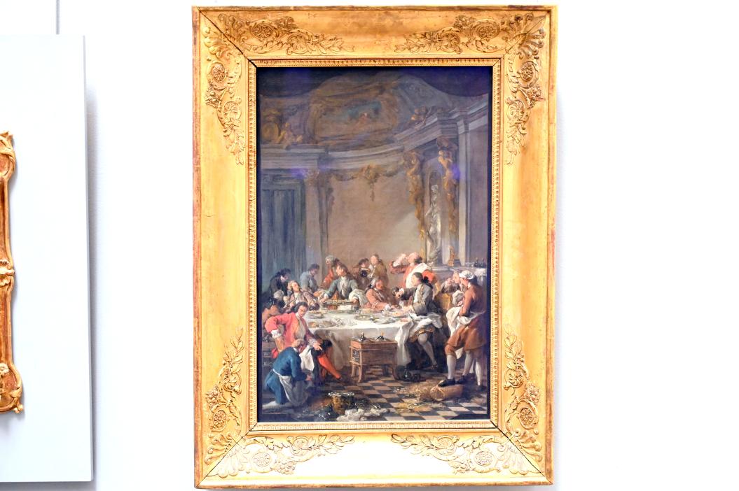 Jean François de Troy (1700–1745), Das Austern-Mittagessen, Versailles, Schloss Versailles, jetzt Paris, Musée du Louvre, Saal 921, 1735