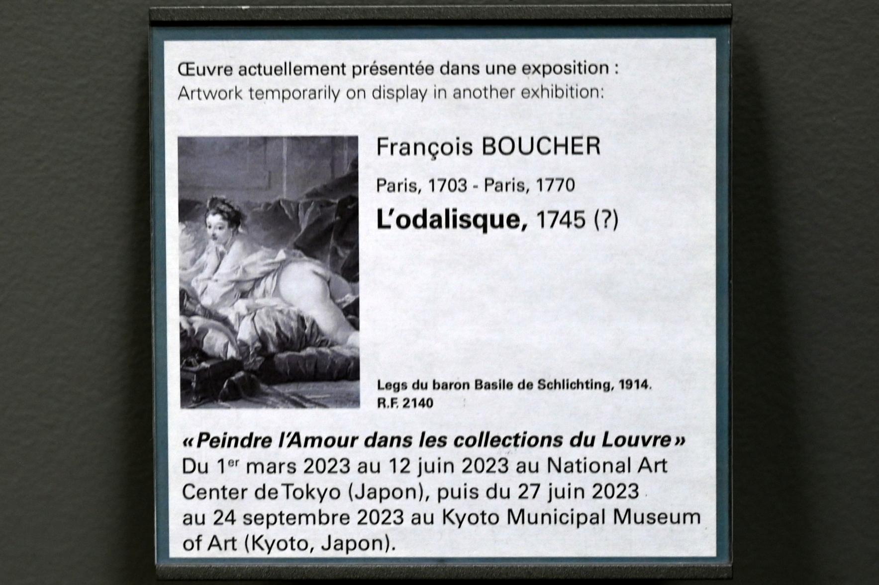 François Boucher (1728–1800), Odaliske, Paris, Musée du Louvre, Saal 921, 1745