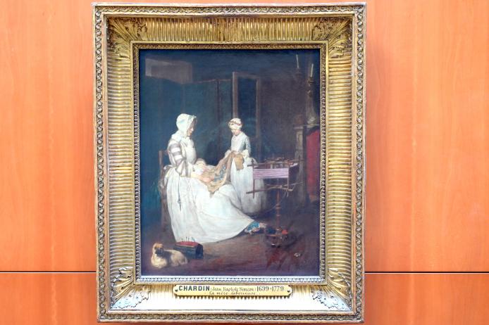 Jean Siméon Chardin (1725–1768), Die beschäftigte Mutter, Paris, Musée du Louvre, Saal 921, 1740