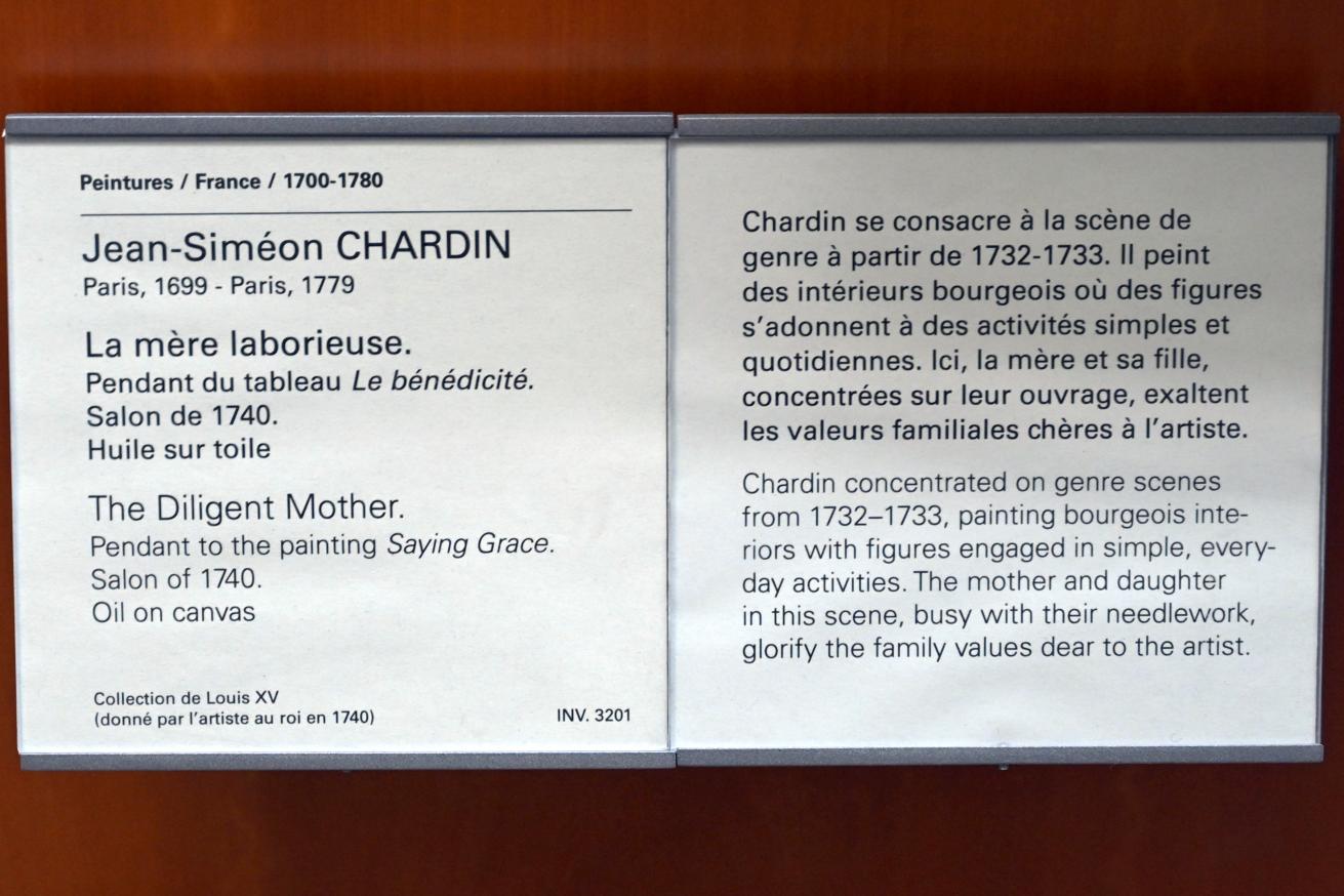 Jean Siméon Chardin (1725–1768), Die beschäftigte Mutter, Paris, Musée du Louvre, Saal 921, 1740, Bild 2/2