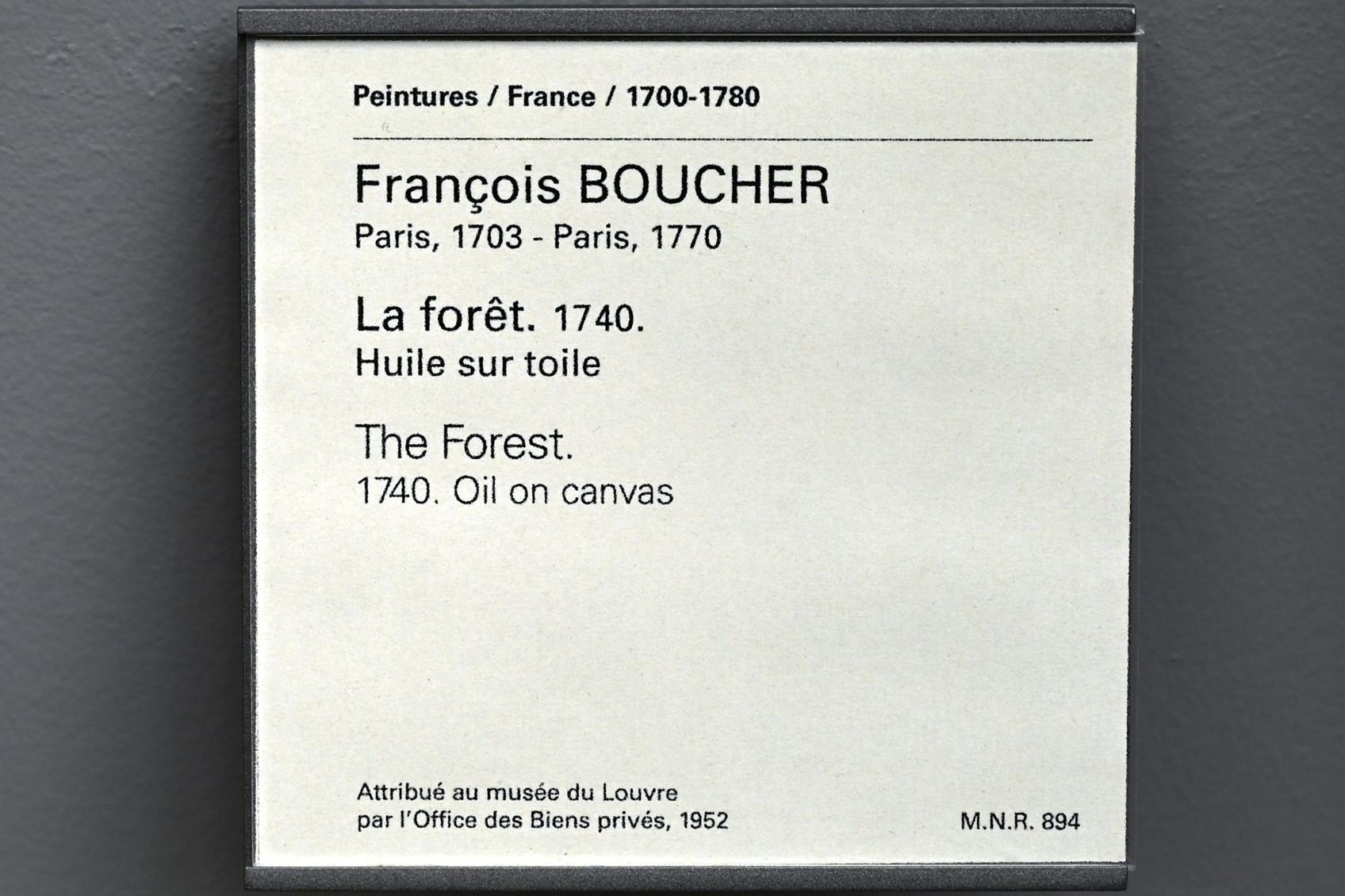 François Boucher (1728–1800), Der Wald, Paris, Musée du Louvre, Saal 927, 1740, Bild 2/2