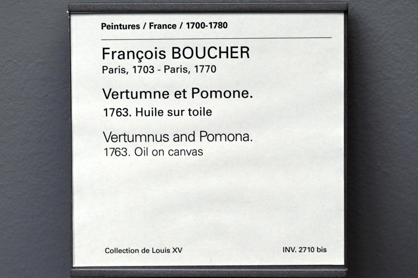 François Boucher (1728–1800), Vertumnus und Pomona, Paris, Musée du Louvre, Saal 927, 1763, Bild 2/2