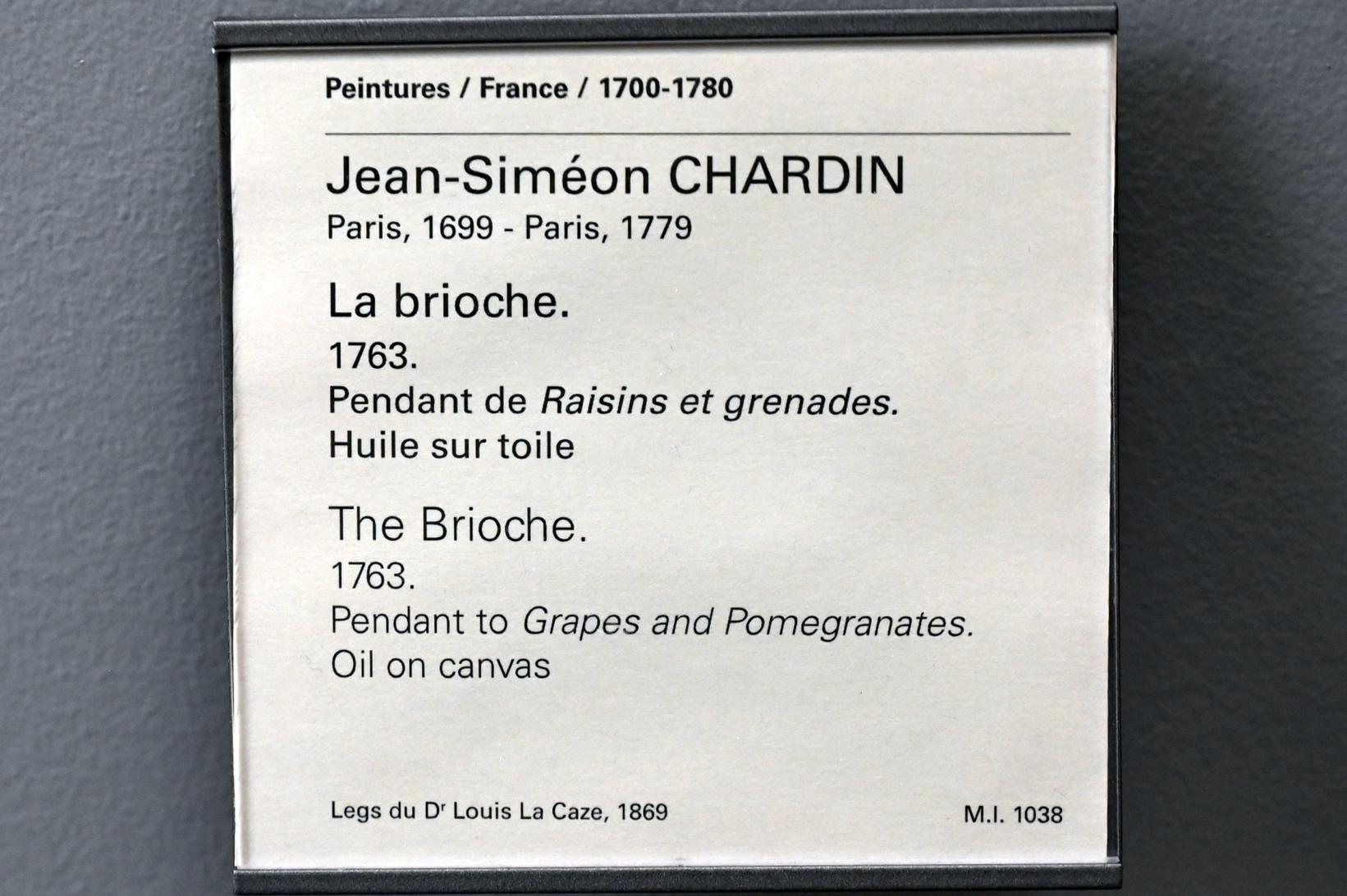 Jean Siméon Chardin (1725–1768), Brioche (Apostelkuchen), Paris, Musée du Louvre, Saal 928, 1763, Bild 2/2
