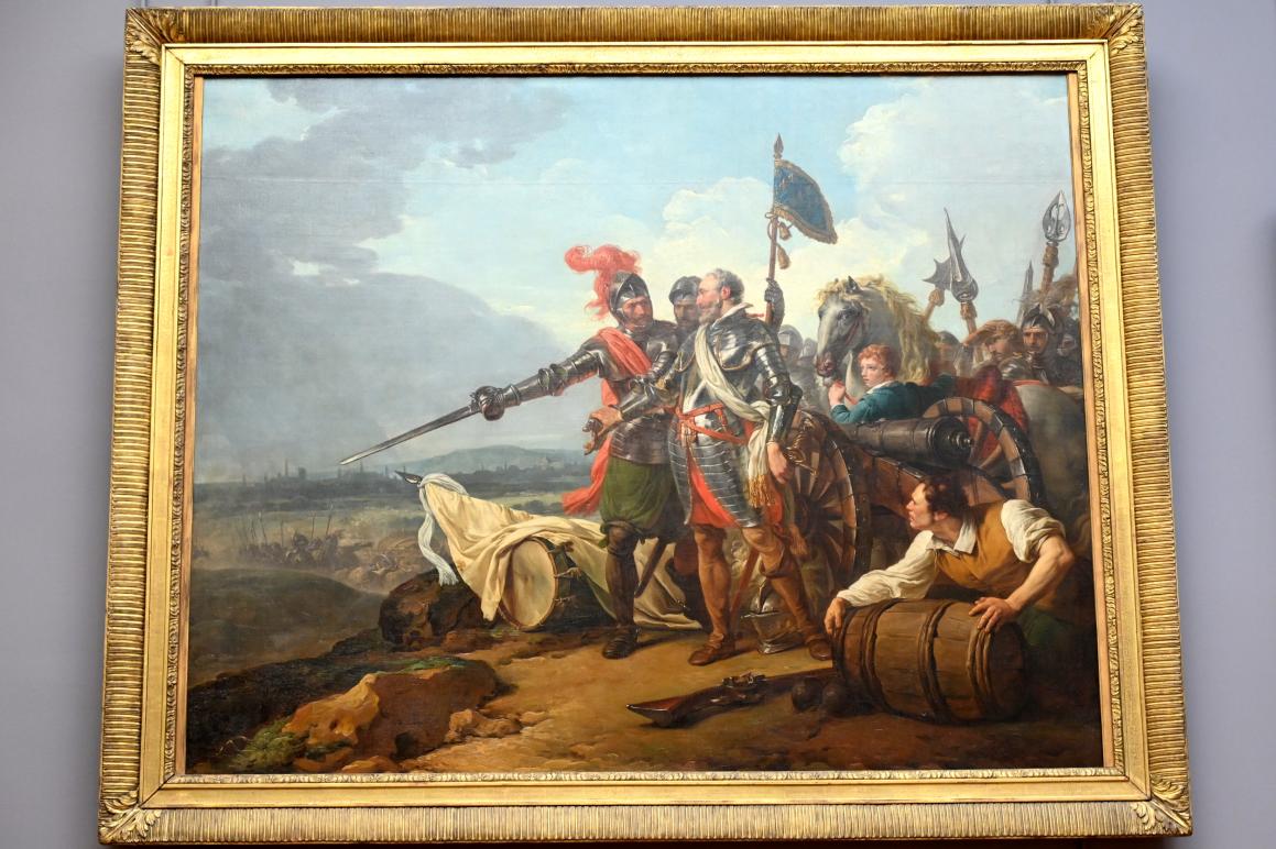 François-André Vincent (1770–1804), Heinrich IV. liefert Vorräte nach Paris, Paris, Musée du Louvre, Saal 932, 1783, Bild 1/2