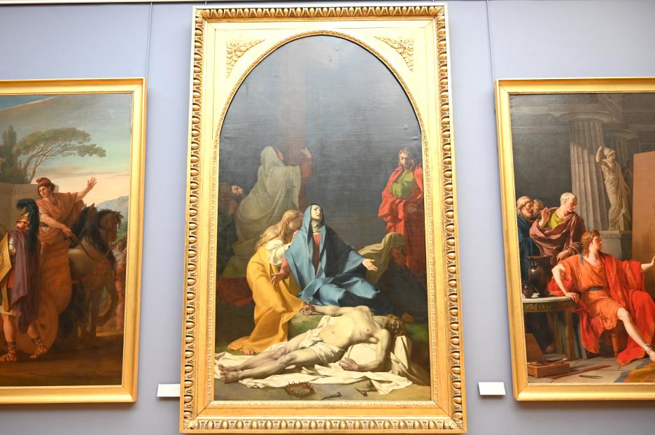 Jean-Baptiste Regnault (1782–1793), Kreuzabnahme, Fontainebleau, Schloss Fontainebleau, jetzt Paris, Musée du Louvre, Saal 934, 1788–1789, Bild 1/2