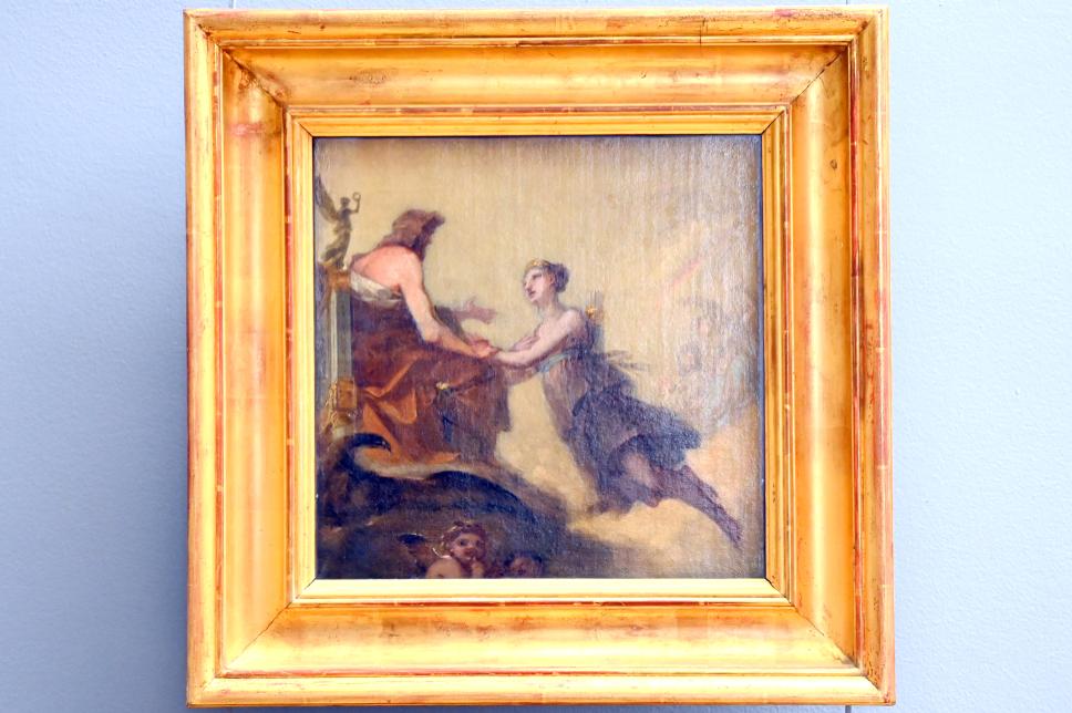 Pierre Paul Prud’hon (1782–1822), Diana fleht Jupiter an, sie nicht zur Ehe zu zwingen, Paris, Palais du Louvre, jetzt Paris, Musée du Louvre, Saal 936, um 1802, Bild 1/2