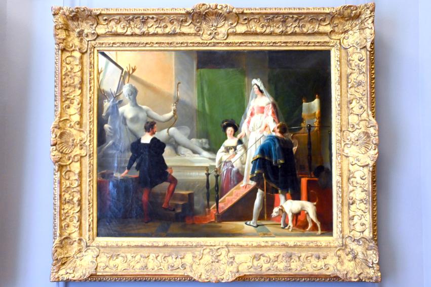 Alexandre-Évariste Fragonard (1830–1836), Diana von Poitiers im Atelier von Jean Goujon, Paris, Musée du Louvre, Saal 937, um 1830, Bild 1/2