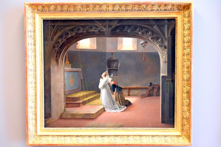 Marie-Philippe Coupin de La Couperie (1813), Gabrielle d'Arjuzon betet für die Wiederherstellung der Gesundheit ihrer Mutter, Paris, Musée du Louvre, Saal 937, um 1813–1814, Bild 1/2