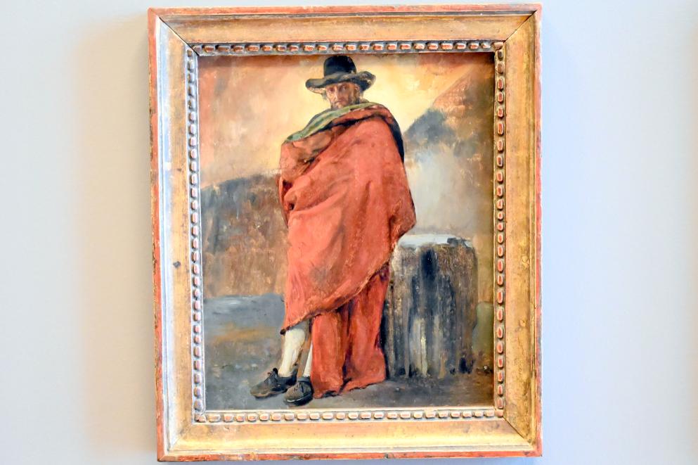 Achille Etna Michallon (1816–1822), In Rot gehüllter Mann: Einwohner von Frascati (bei Rom), Paris, Musée du Louvre, Saal 939, um 1820–1821, Bild 1/2