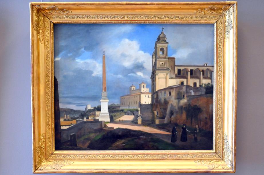 François-Marius Granet (1804–1830), Kirche Santissima Trinità dei Monti und Villa Medici in Rom, Paris, Musée du Louvre, Saal 939, 1808, Bild 1/2
