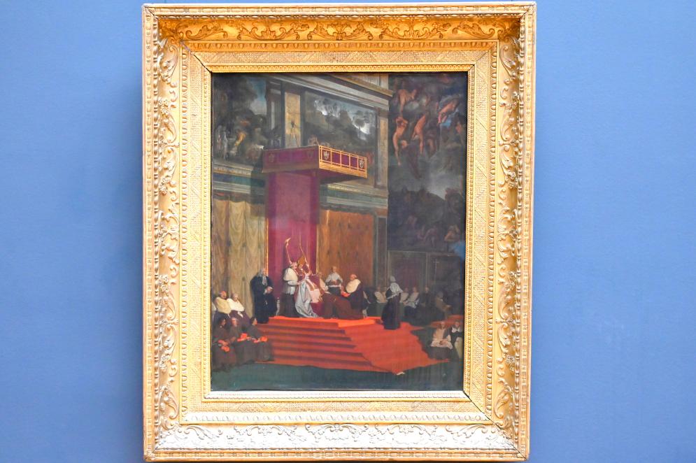 Jean-Auguste-Dominique Ingres (1805–1856), Papst Pius VII. in der Sixtinischen Kapelle, Paris, Musée du Louvre, Saal 940, 1819–1820