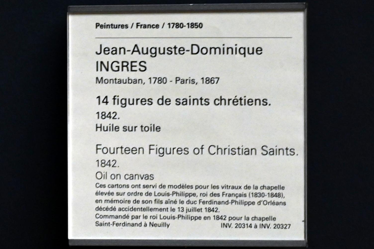 Jean-Auguste-Dominique Ingres (1805–1856), Heiliger Franziskus von Assisi, Neuilly-sur-Seine, Chapelle Saint-Ferdinand, jetzt Paris, Musée du Louvre, Saal 940, 1842, Bild 2/2