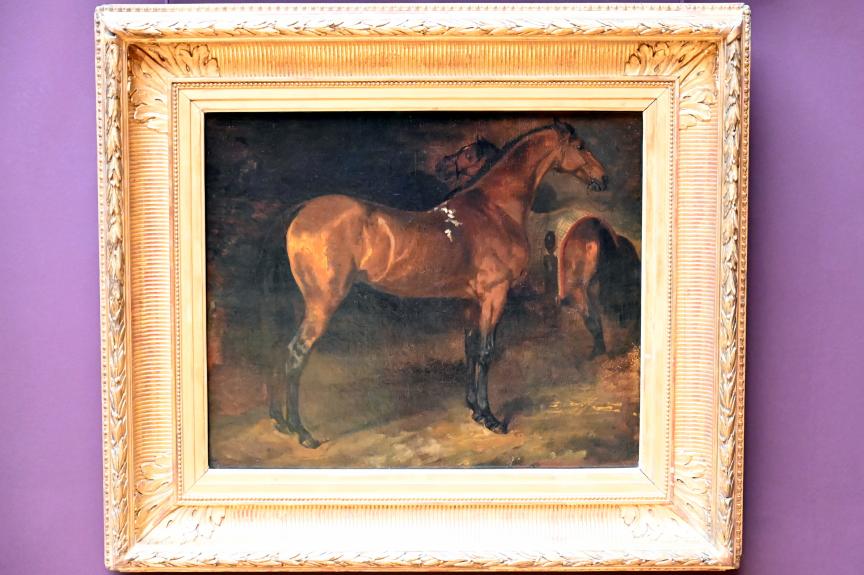 Théodore Géricault (1811–1822), Andalusierpferde im Stall, Paris, Musée du Louvre, Saal 941, um 1812–1814