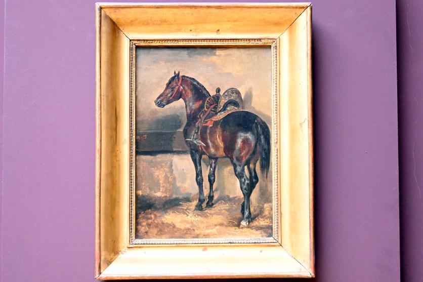 Théodore Géricault (1811–1822), Türkisches Pferd im Stall, Paris, Musée du Louvre, Saal 941, um 1810–1812, Bild 1/2