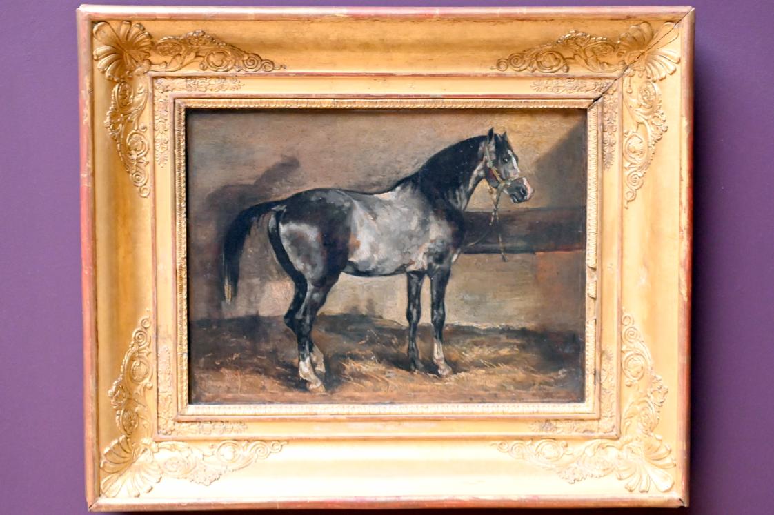 Théodore Géricault (1811–1822), Graues Pferd an der Heuraufe, Paris, Musée du Louvre, Saal 941, um 1810–1812, Bild 1/2