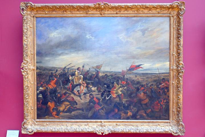 Eugène Delacroix (1820–1862), Schlacht von Poitiers (König Johann in der Schlacht von Poitiers (19. September 1356)), Paris, Musée du Louvre, Saal 942, 1830, Bild 1/2